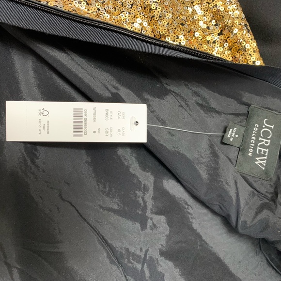 New J. Crew Collection Gwenyth Gold & Silver Ombré Sequin Slipdress Size 8 - Picture 14 of 15